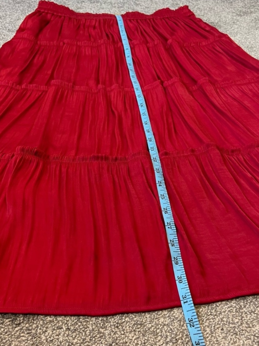 GAP Satin Red Tiered Maxi Skirt - Picture 4 of 5